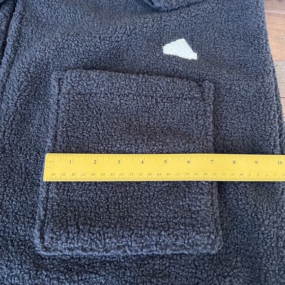 NWT•ADIDAS ORIGINALS•HEAVY DUTY SHERPA FLEECE HOODED COAT•BLACK•XL•STYLE HM2841 - Picture 8 of 16